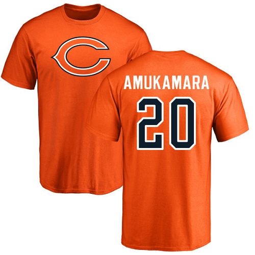 Chicago Bears Men Orange Prince Amukamara Name and Number Logo NFL Football #20 T Shirt
